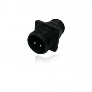 Fujikura, D/MS3100A18-5P, Wall Mounting Receptacle, 2 size 12 and 1 size 16 Pin Contacts, Shell Size 18, Black Trivalent Chromate.
