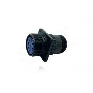 Fujikura, D/MS3100A20-16S, Wall Mounting Receptacle, 2 size 12 and 7 size 16 Socket Contacts, Shell Size 20, Black Trivalent Chromate.