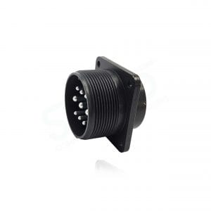 Fujikura, D/MS3102A24-11P, Box Mounting Receptacle, 3 size 8 and 6 size 12 Pin Contacts, Shell Size 24, Black Trivalent Chromate.