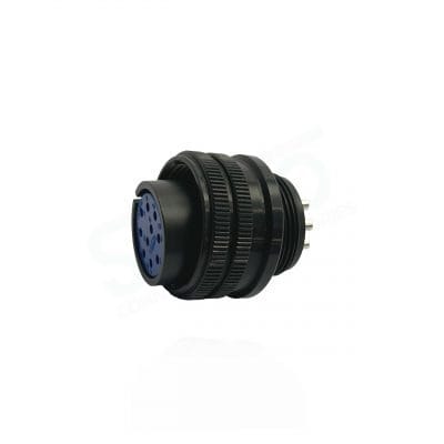 Fujikura, D/MS3106A18-19S(D190), Moistureproof Straight Plug, 10 size 16 Socket Contacts, Shell Size 18, Black Trivalent Chromate.