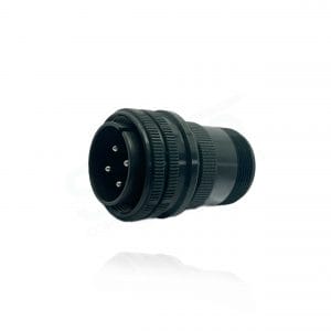 Fujikura, D/MS3106A20-4P, Straight Plug, 4 size 12 Pin Contacts, Shell Size 20, Black Trivalent Chromate.