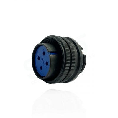 Fujikura, D/MS3106A20-4S(D190), Moistureproof Straight Plug, 4 size 12 Socket Contacts, Shell Size 20, Black Trivalent Chromate.