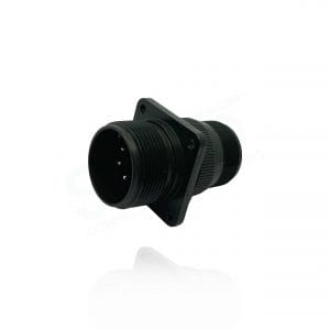 Fujikura, D/MS3100A18-12P, Wall Mounting Receptacle, 6 size 16 Pin Contacts, Shell Size 18, Black Trivalent Chromate.