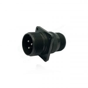 Fujikura, D/MS3100A18-21P, Wall Mounting Receptacle, 3 size 12 Pin Contacts, Shell Size 18, Black Trivalent Chromate.