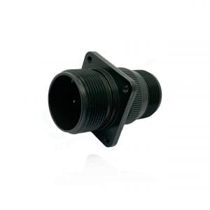 Fujikura, D/MS3100A18-22P, Wall Mounting Receptacle, 3 size 16 Pin Contacts, Shell Size 18, Black Trivalent Chromate.