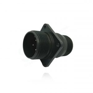 Fujikura, D/MS3100A18-4P, Wall Mounting Receptacle, 4 size 16 Pin Contacts, Shell Size 18, Black Trivalent Chromate.