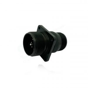 Fujikura, D/MS3100A18-8P, Wall Mounting Receptacle, 1 size 12 and 7 size 16 Pin Contacts, Shell Size 18, Black Trivalent Chromate.