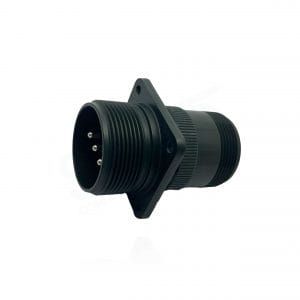 Fujikura, D/MS3100A20-18P, Wall Mounting Receptacle, 3 size 12 and 6 size 16 Pin Contacts, Shell Size 20, Black Trivalent Chromate.
