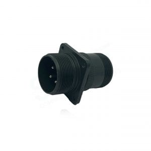Fujikura, D/MS3100A20-4P, Wall Mounting Receptacle, 4 size 12 Pin Contacts, Shell Size 20, Black Trivalent Chromate.