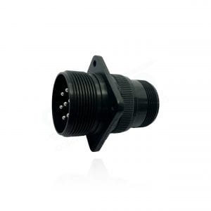 Fujikura, D/MS3100A22-28P, Wall Mounting Receptacle, 7 size 12 Pin Contacts, Shell Size 22, Black Trivalent Chromate.