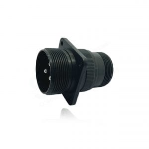 Fujikura, D/MS3100A22-2P, Wall Mounting Receptacle, 3 size 8 Pin Contacts, Shell Size 22, Black Trivalent Chromate.