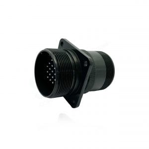 Fujikura, D/MS3100A24-28P, Wall Mounting Receptacle, 24 size 16 Pin Contacts, Shell Size 24, Black Trivalent Chromate.