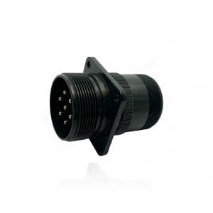 Fujikura, D/MS3100A24-2P, Wall Mounting Receptacle, 7 size 12 Pin Contacts, Shell Size 24, Black Trivalent Chromate.