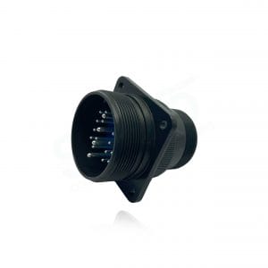 Fujikura, D/MS3100A28-11P, Wall Mounting Receptacle, 4 size 12 and 18 size 16 Pin Contacts, Shell Size 28, Black Trivalent Chromate.