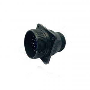 Fujikura, D/MS3100A28-12P, Wall Mounting Receptacle, 26 size 16 Pin Contacts, Shell Size 28, Black Trivalent Chromate.