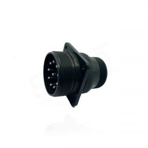Fujikura, D/MS3100A28-20P, Wall Mounting Receptacle, 10 size 12 and 4 size 16 Pin Contacts, Shell Size 28, Black Trivalent Chromate.