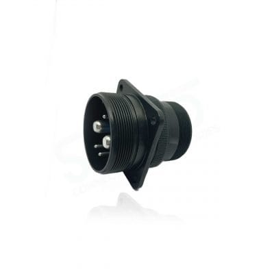 Fujikura, D/MS3100A32-1P, Wall Mounting Receptacle, 2 size 0 and 3 size 12 Pin Contacts, Shell Size 32, Black Trivalent Chromate.