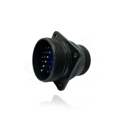 Fujikura, D/MS3100A32-8P, Wall Mounting Receptacle, 6 size 12 and 24 size 16 Pin Contacts, Shell Size 32, Black Trivalent Chromate.