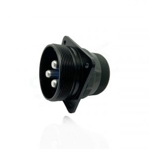 Fujikura, D/MS3100A36-4P, Wall Mounting Receptacle, 3 size 0 Pin Contacts, Shell Size 36, Black Trivalent Chromate.