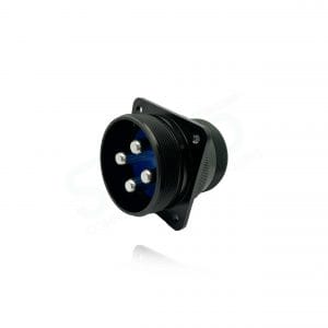 Fujikura, D/MS3100A36-5P, Wall Mounting Receptacle, 4 size 0 Pin Contacts, Shell Size 36, Black Trivalent Chromate.