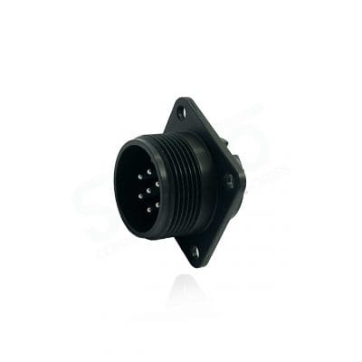 Fujikura, D/MS3102A16S-1P, Box Mounting Receptacle, 7 size 16 Pin Contacts, Shell Size 16S, Black Trivalent Chromate.