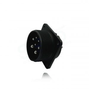 Fujikura, D/MS3102A28-10P, Box Mounting Receptacle, 2 size 4, 2 size 8 and 3 size 12 Pin Contacts, Shell Size 28, Black Trivalent Chromate.