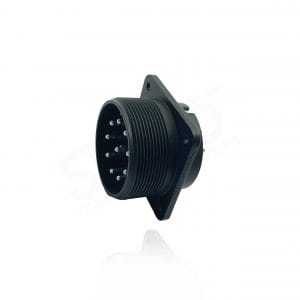 Fujikura, D/MS3102A28-20P, Box Mounting Receptacle, 10 size 12 and 4 size 16 Pin Contacts, Shell Size 28, Black Trivalent Chromate.
