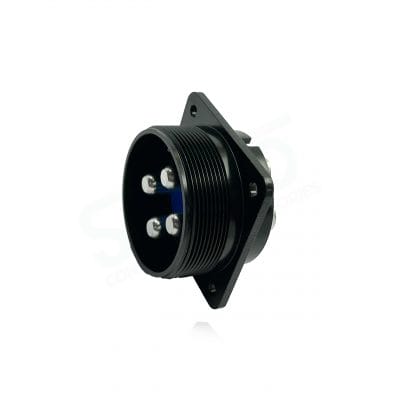 Fujikura, D/MS3102A36-5P, Box Mounting Receptacle, 4 size 0 Pin Contacts, Shell Size 36, Black Trivalent Chromate. For use in Aerospace, Industrial and Welding.