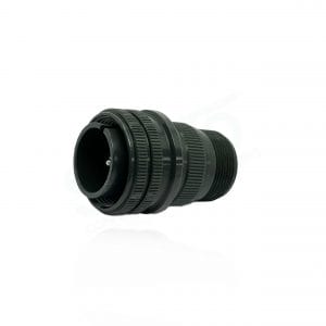 Fujikura, D/MS3106A18-8P, Straight Plug, 1 size 12 and 7 size 16 Pin Contacts, Shell Size 18, Black Trivalent Chromate.