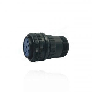 Fujikura, D/MS3106A20-16S, Straight Plug, 2 size 12 and 7 size 16 Socket Contacts, Shell Size 20, Black Trivalent Chromate.