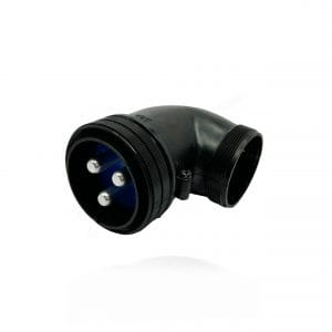 Fujikura, D/MS3108B36-4P, Right Angle Plug, Split Backshell, 3 size 0 Pin Contacts, Shell Size 36, Black Trivalent Chromate.