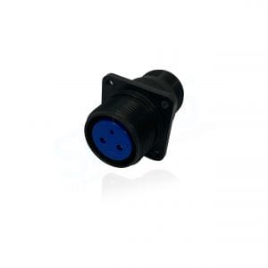 Fujikura, D/MS3100A18-5S, Wall Mounting Receptacle, 2 size 12 and 1 size 16 Socket Contacts, Shell Size 18, Black Trivalent Chromate.