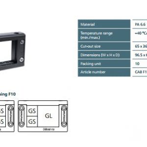 Pflitsch, F10 Grommet Positioning Diagram, CABseal Splitable Cable Entry System.