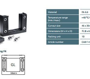 Pflitsch, F4 Grommet Positioning Diagram, CABseal Splitable Cable Entry System.