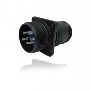 Fujikura, D/MS3100A14S-5P, Wall Mounting Receptacle, 5 size 16 Pin Contacts, Shell Size 14S, Black Trivalent Chromate.