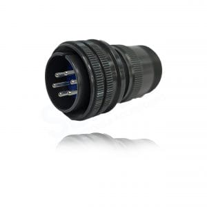 Fujikura, D/MS3106A14S-6P, Straight Plug, 6 size 16 Pin Contacts, Shell Size 14S, Black Trivalent Chromate.