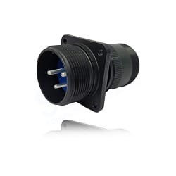 Fujikura, D/MS3100A14S-7P, Wall Mounting Receptacle, 3 size 16 Pin Contacts, Shell Size 14S, Black Trivalent Chromate.