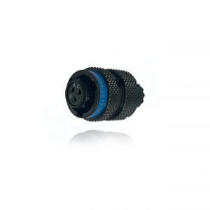 Eaton Souriau, 8ST508Z98SD, Plug with RFI/EMI Shielding, 3 size 20 Socket Contacts, Shell Size 08, Black Zinc Nickel Plating, D Orientation.
