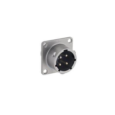 Eaton Souriau, UT0X0124P / UT0X012E4P, Male Square flange receptacle, Shell size: 12 with 3 #16 contacts + ground