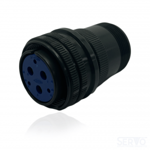 Fujikura, D/MS3106A20-22P, Straight Plug, 3 size 8 and 3 size 16 Pin Contacts, Shell Size 20, Black Trivalent Chromate.