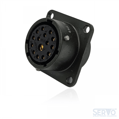 Yeonhab, YH3112E14-15S MIL-DTL-26482 I Style Box Mounting Receptacle, Green Zinc, Shell Size 14 with 14 Size 20 and 1 Size 16 Socket Contacts.