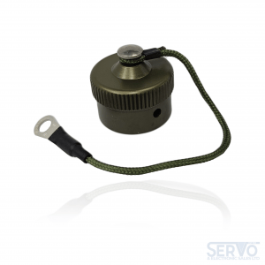 Yeonhab, YH3180-10R MILC26482 Series I Plug Cap Green Zinc Cobalt with Cord & Eyelet.